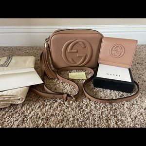 Gucci Soho Disco in Rose Beige with Matching Wallet